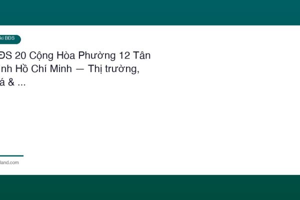 20 Cong Hoa Phuong 12 Tan Binh Ho Chi Minh