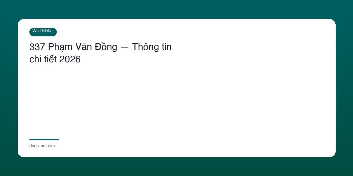 337 Pham Van Dong