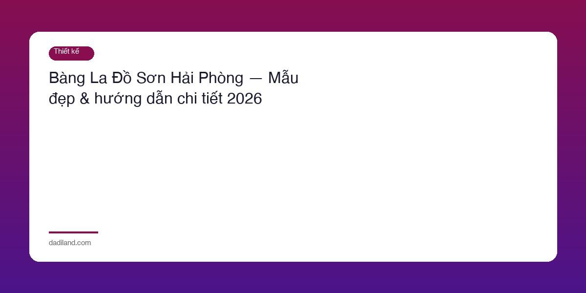 Bang La Do Son Hai Phong