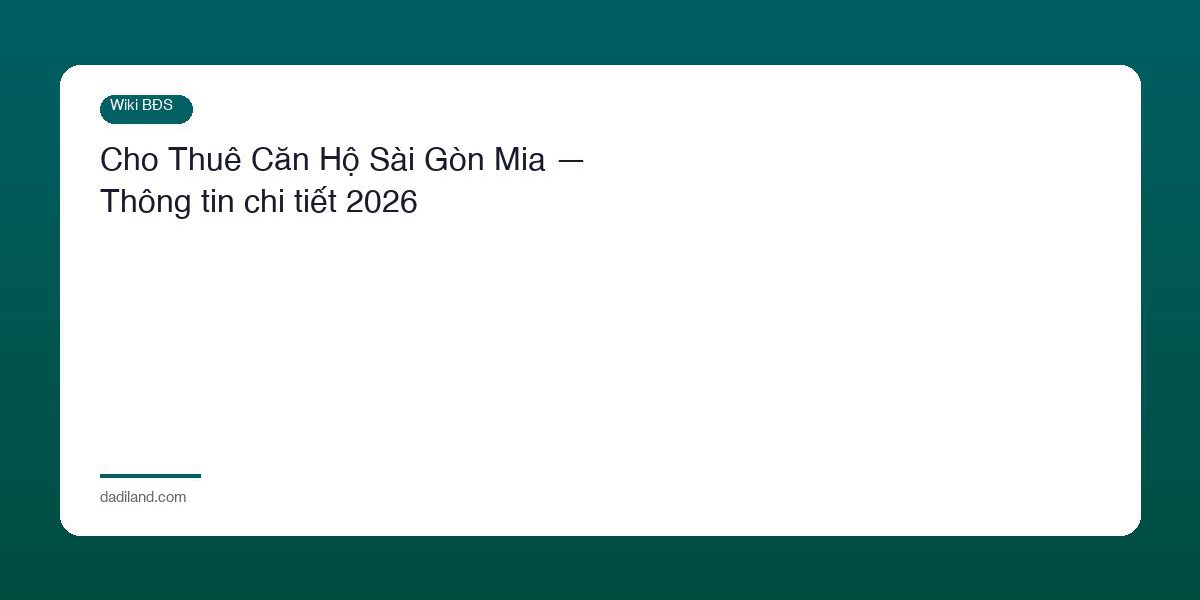 Cho Thue Can Ho Sai Gon Mia
