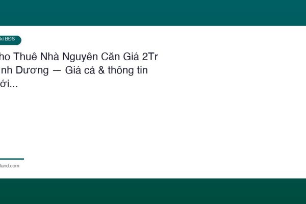 Cho Thue Nha Nguyen Can Gia 2Tr Binh Duong