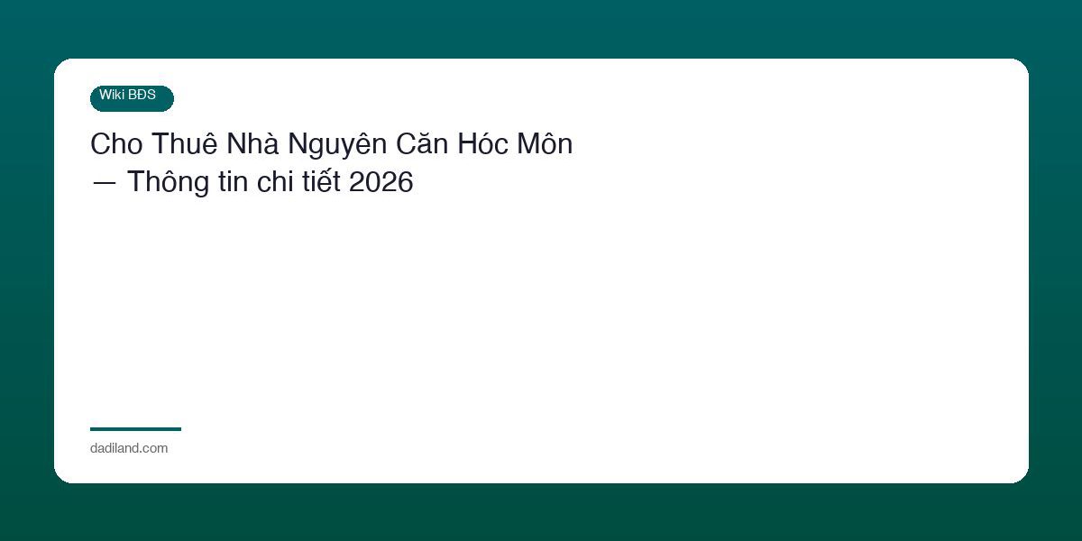 Cho Thue Nha Nguyen Can Hoc Mon