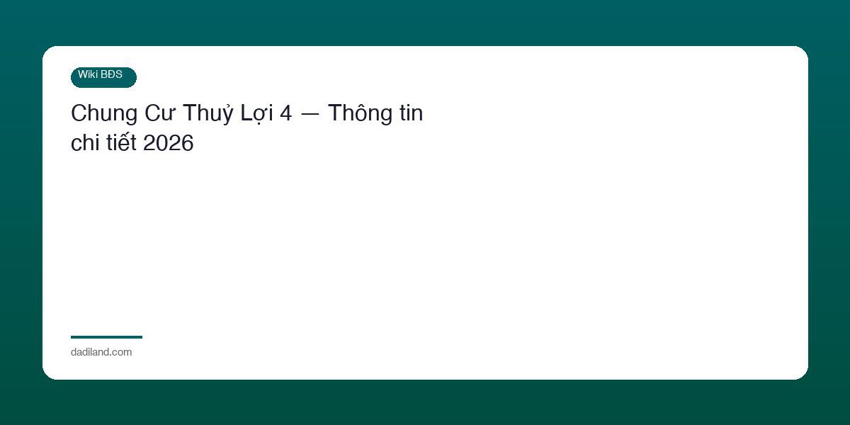 Chung Cu Thuy Loi 4