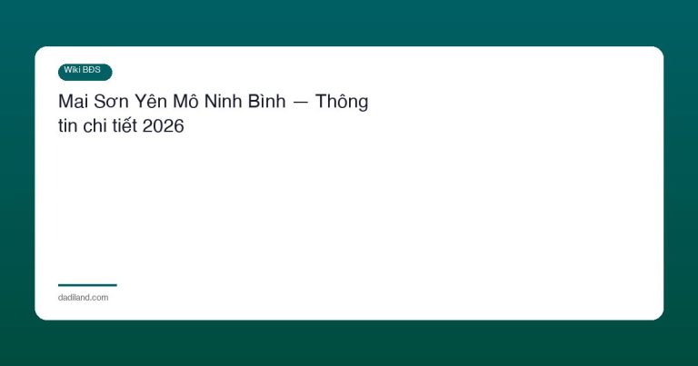 Mai Sơn Yên Mô Ninh Bình — Thông tin chi tiết 2026