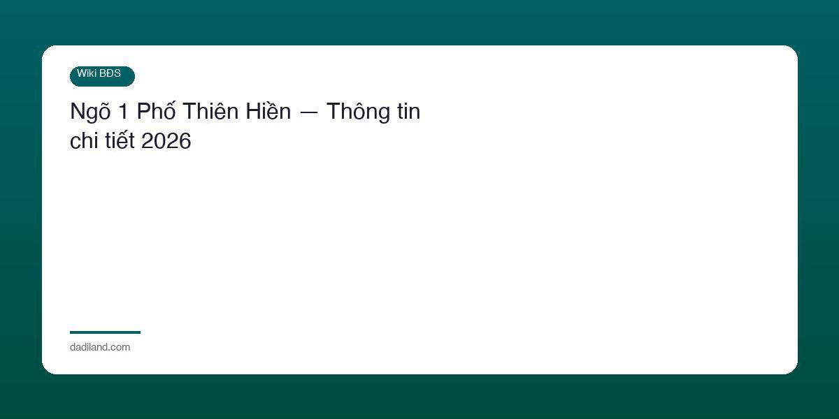 Ngo 1 Pho Thien Hien