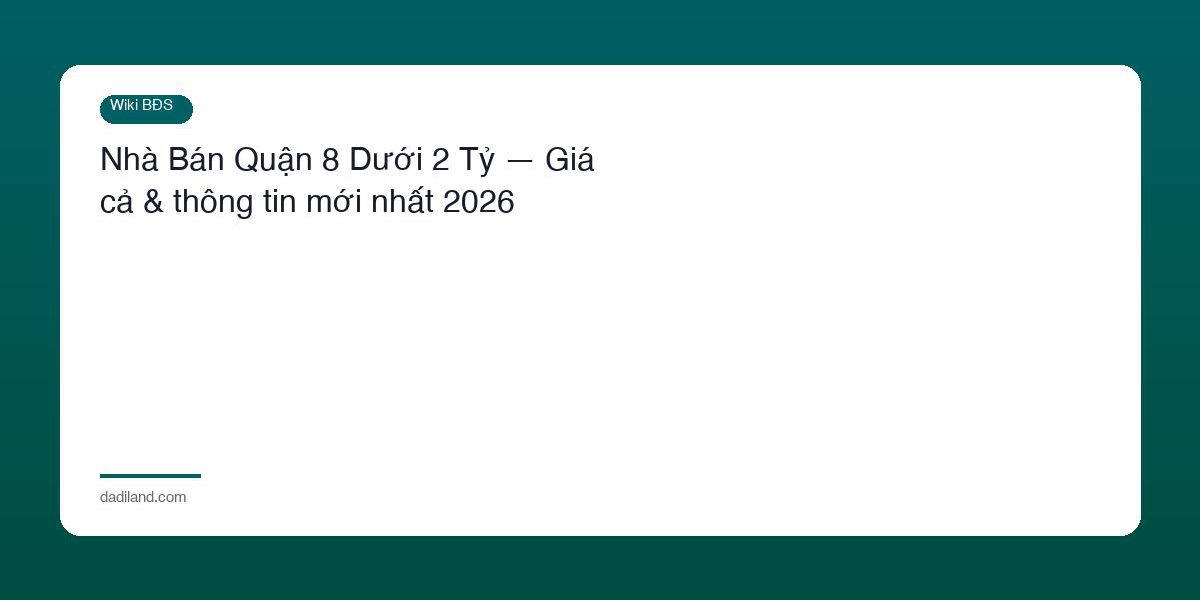 Nha Ban Quan 8 Duoi 2 Ty