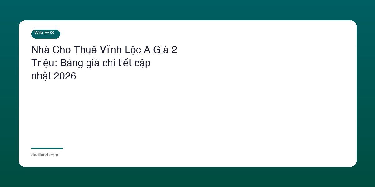 Nha Cho Thue Vinh Loc A Gia 2 Trieu