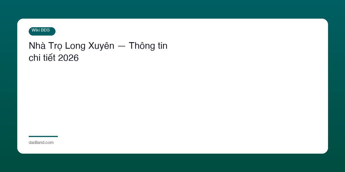 Nha Tro Long Xuyen