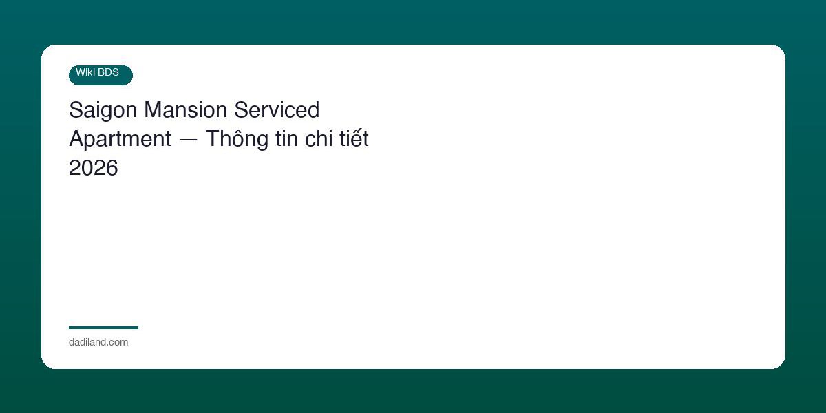 Saigon Mansion Serviced Apartment