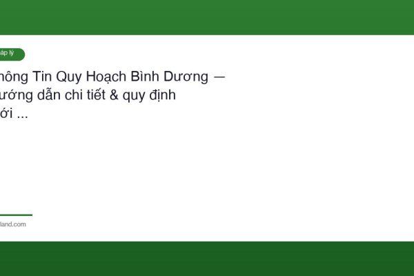 Thong Tin Quy Hoach Binh Duong