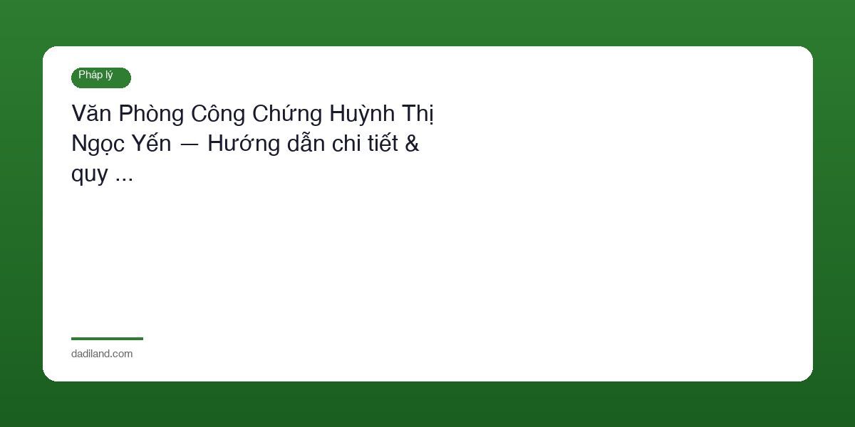 Van Phong Cong Chung Huynh Thi Ngoc Yen