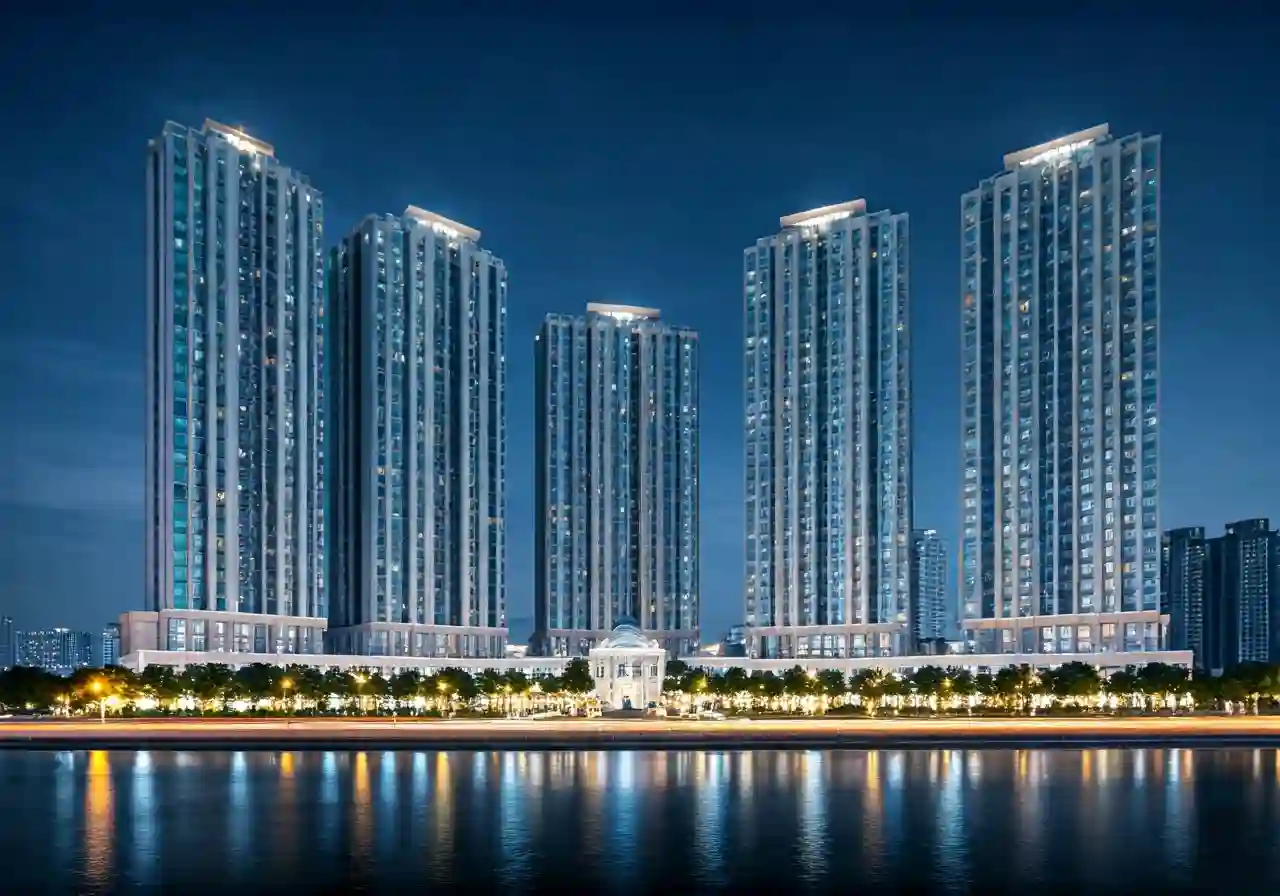 Blue Sky Du an nha o xa hoi tai Hung Yen - canh dem