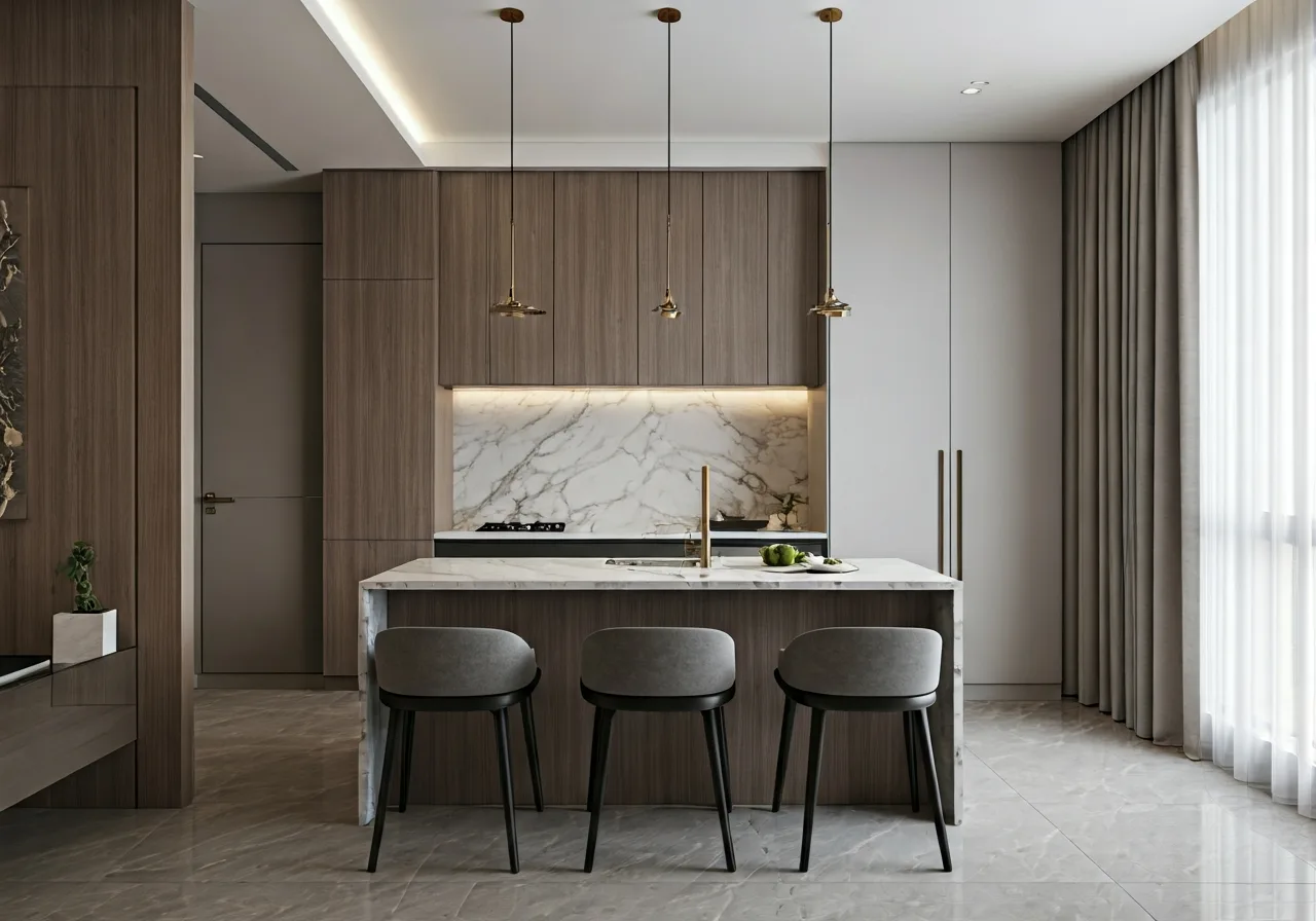 Chung cu Athena Complex - thiet ke bep