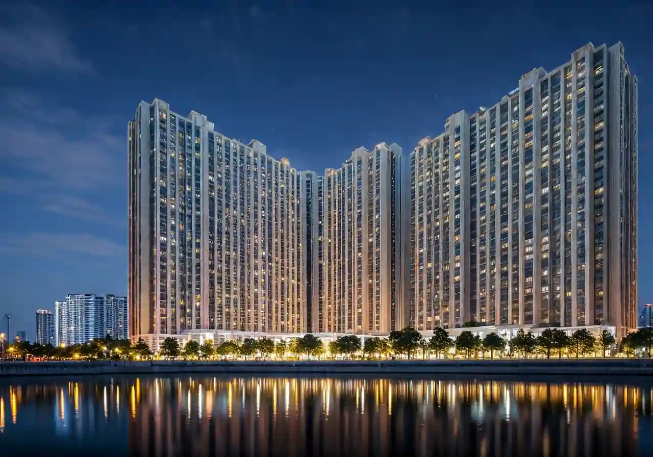 Chung cu B1B2 Tay Nam Linh Dam - canh dem