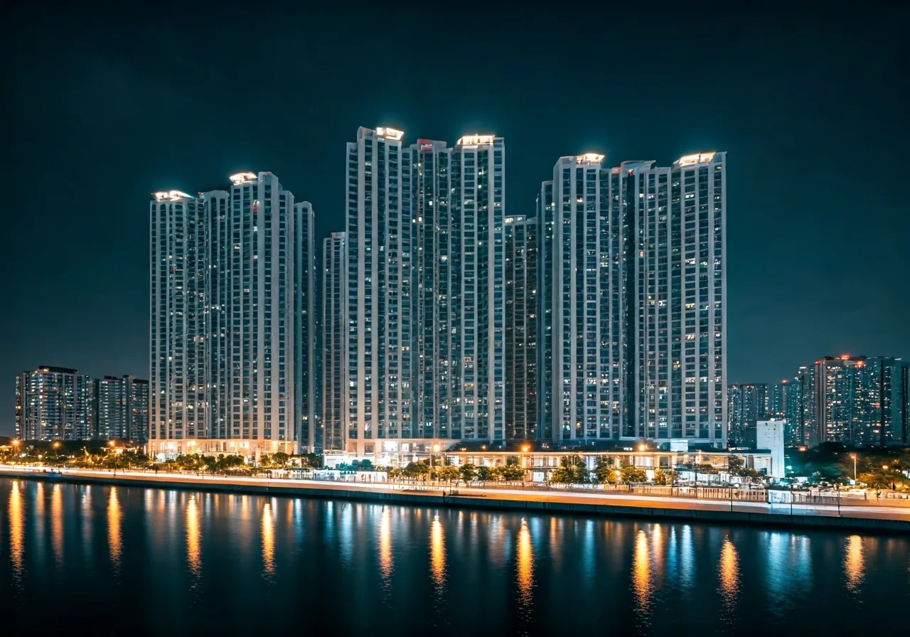 Chung cu Berriver Long Bien - canh dem