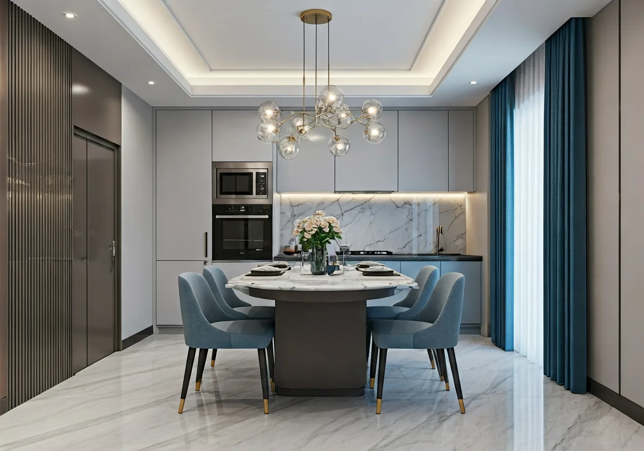 Chung cu Blue Star Huyen Gia Lam Ha Noi - thiet ke bep