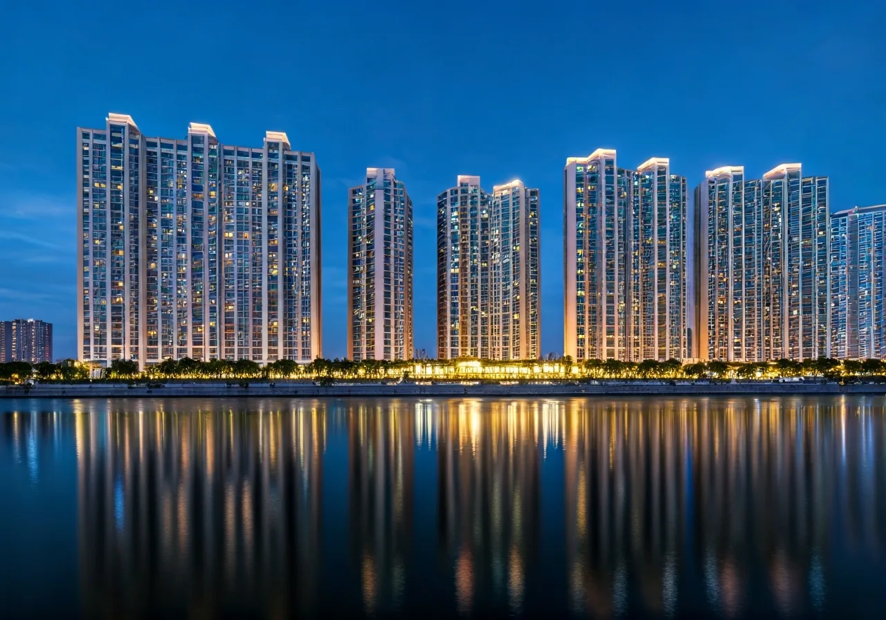 Chung cu D1CT2 Tay Nam Linh Dam - canh dem