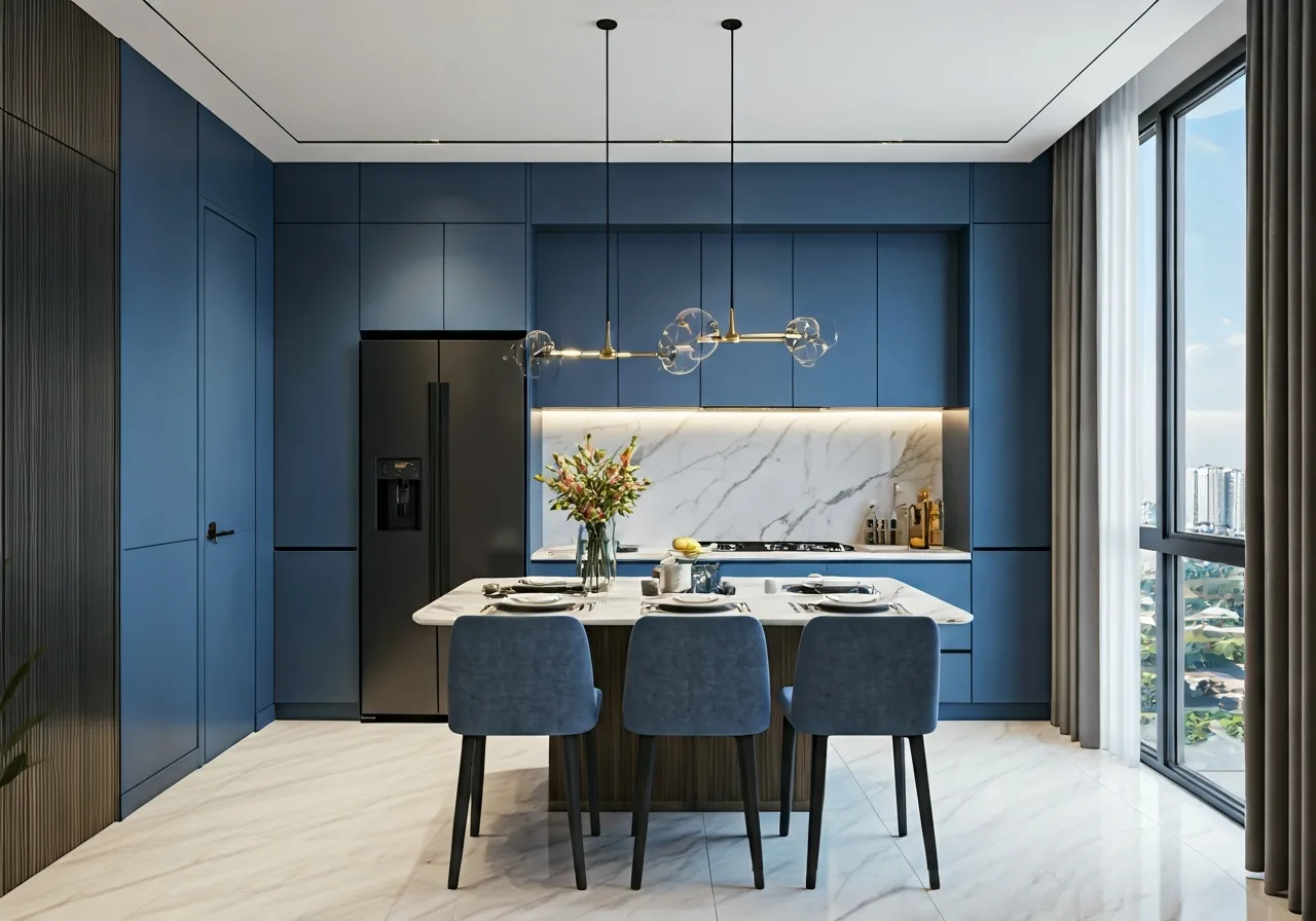 Chung cu Diamond Blue - thiet ke bep