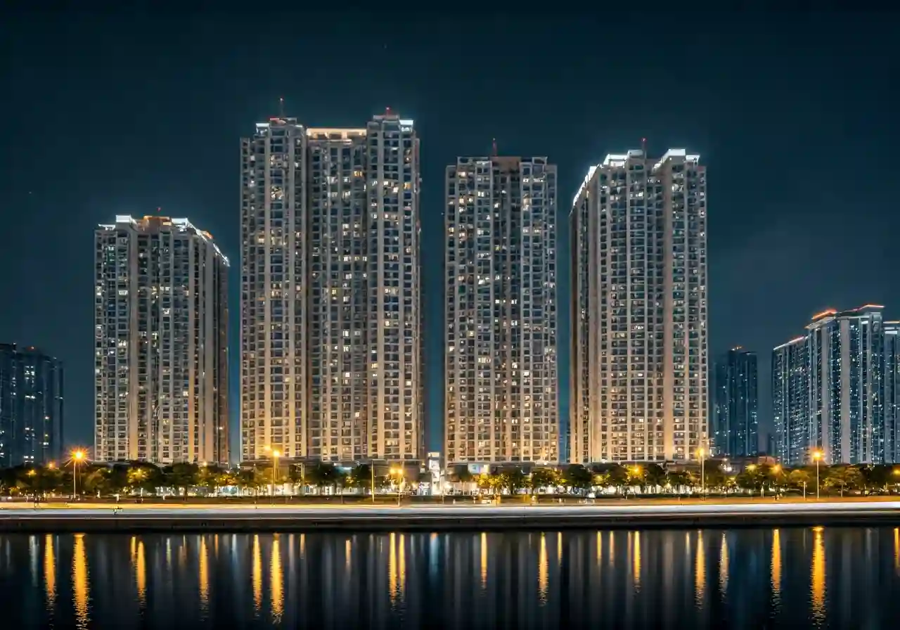Chung cu E4 Yen Hoa Quan Cau Giay Ha Noi - canh dem