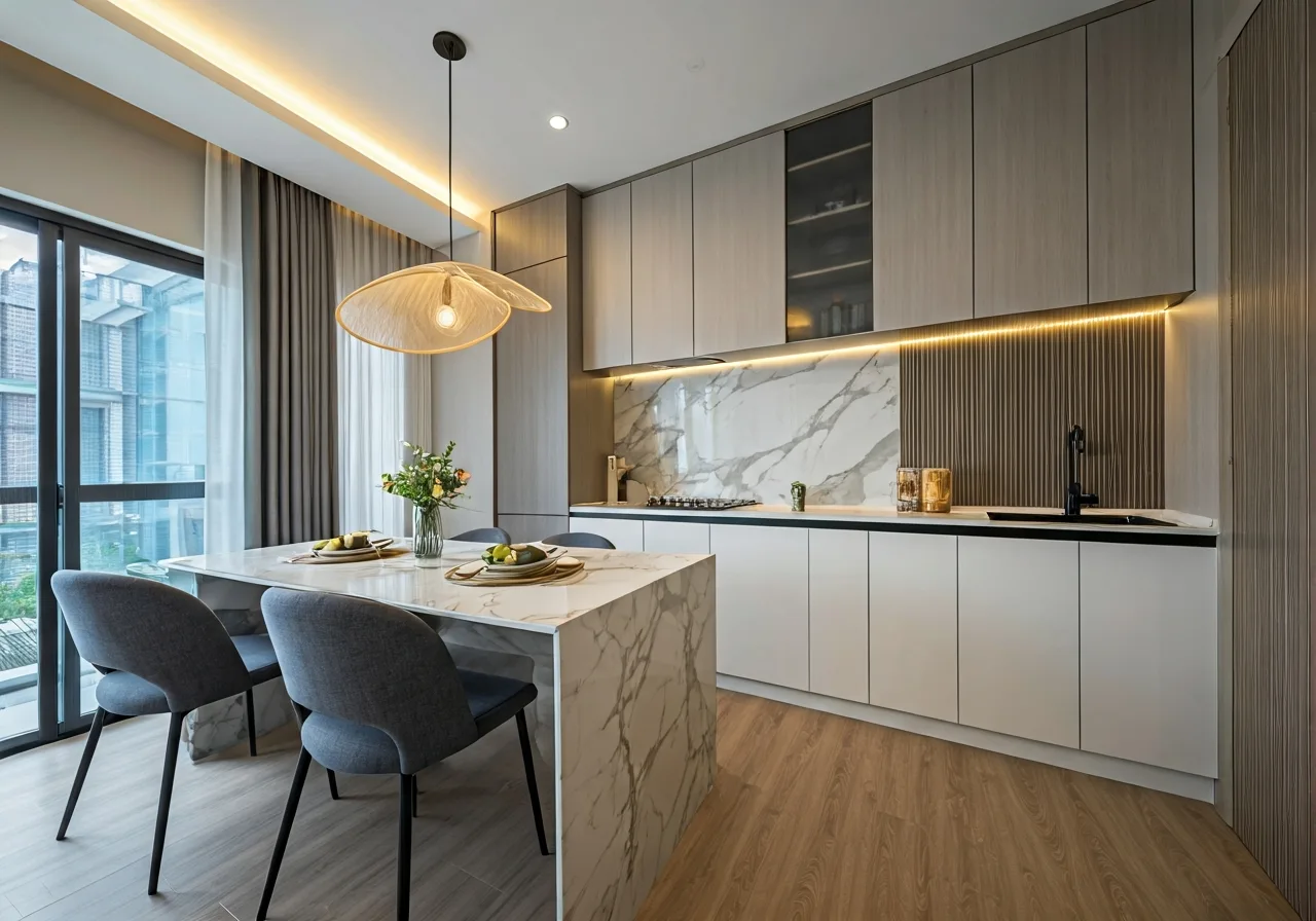Chung cu Eco City Viet Hung - thiet ke bep