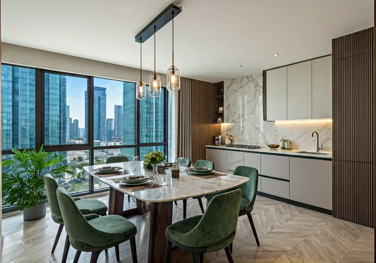 Chung cu Eco Green Tower - thiet ke bep