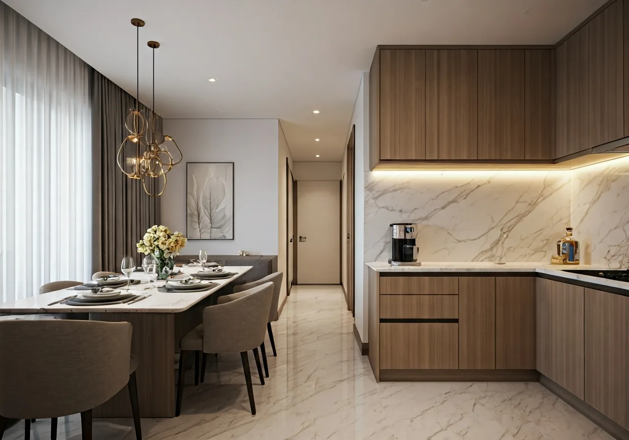 Chung cu Ecolife Tay Ho - thiet ke bep
