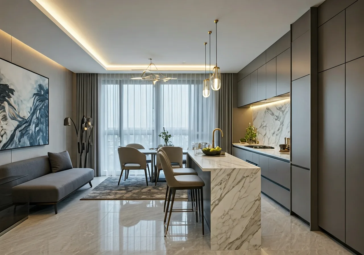 Chung cu Five Star Resident - thiet ke bep