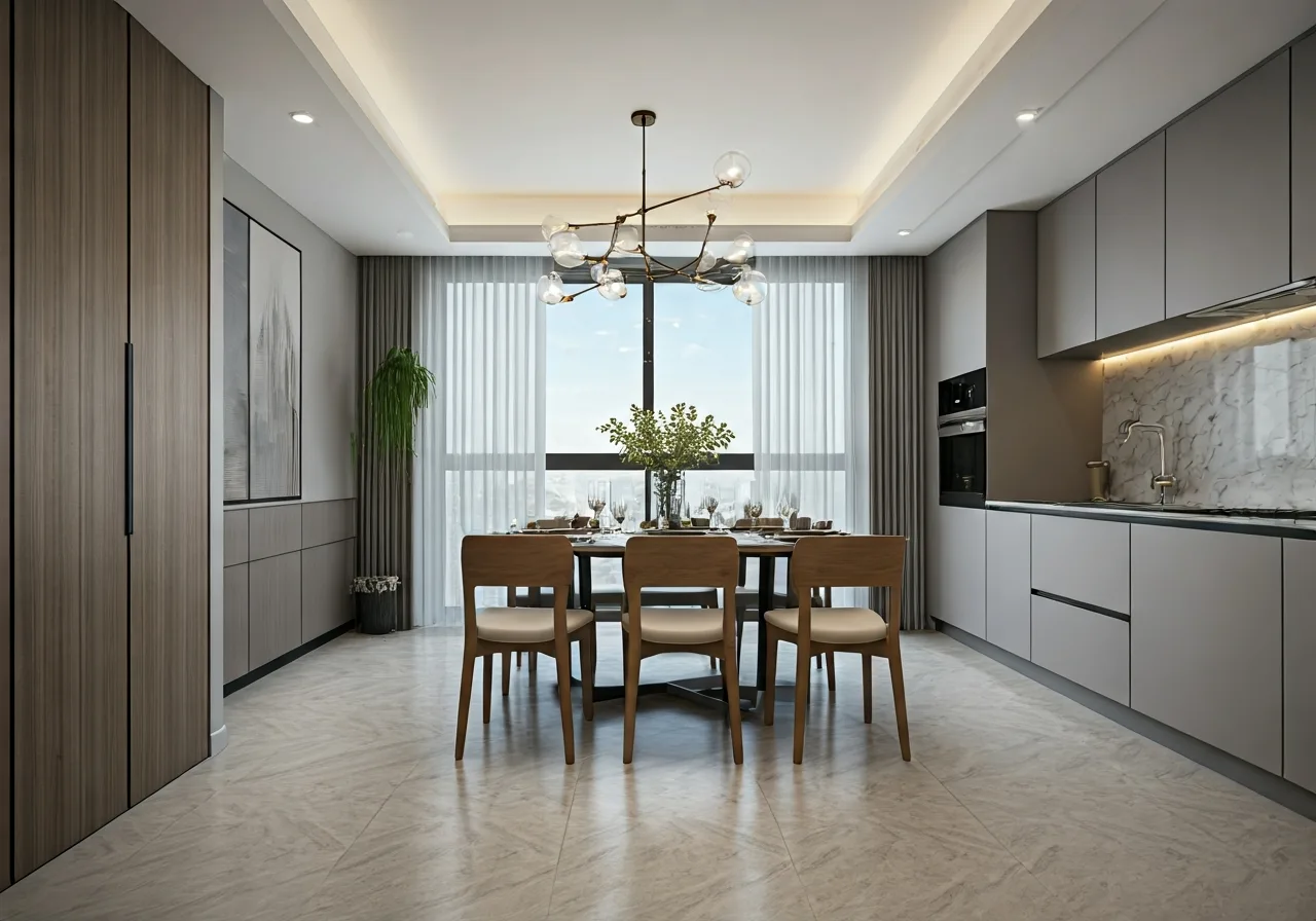 Chung cu FLC Green Home - thiet ke bep