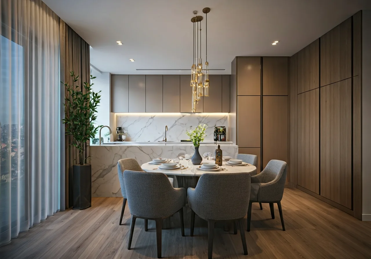 Chung cu Gold Tower - thiet ke bep