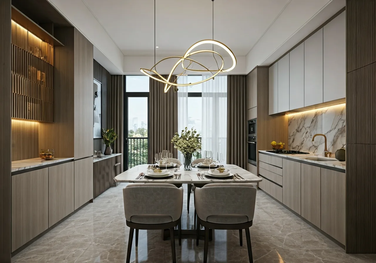 Chung cu Golden Palace Le Van Luong - thiet ke bep