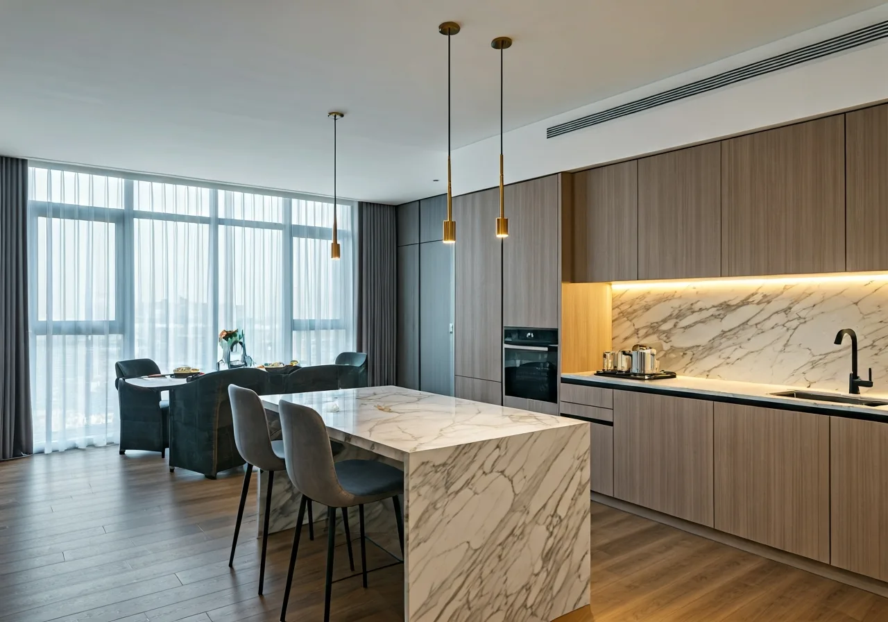 Chung cu Green Park Tower - thiet ke bep