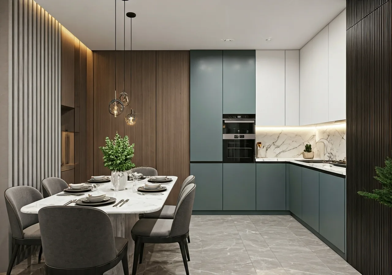 Chung cu Green Pearl - thiet ke bep