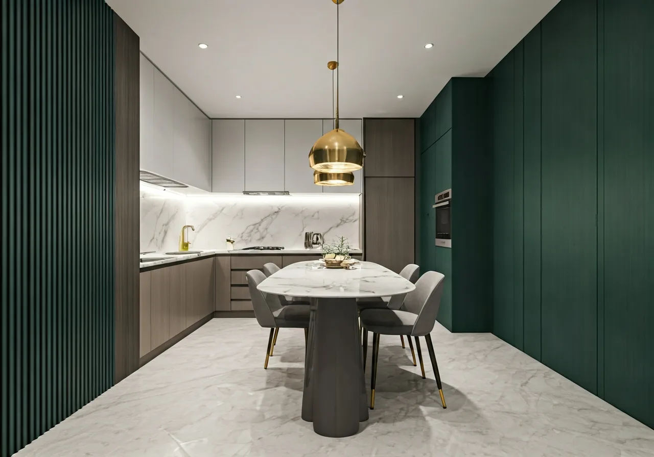 Chung cu Green Tower - thiet ke bep