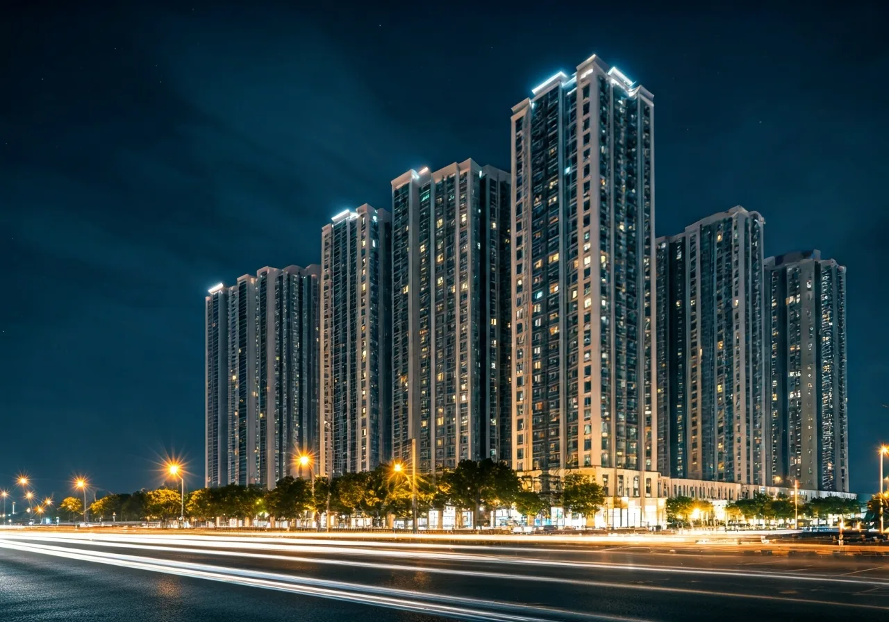 Chung cu Hong Loan 5C Du an nha o xa hoi tai Can Tho - canh dem