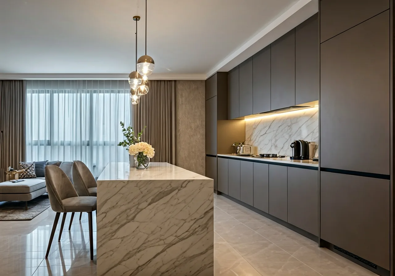 Chung cu Hud3 Tower Quan Ha Dong Ha Noi - thiet ke bep