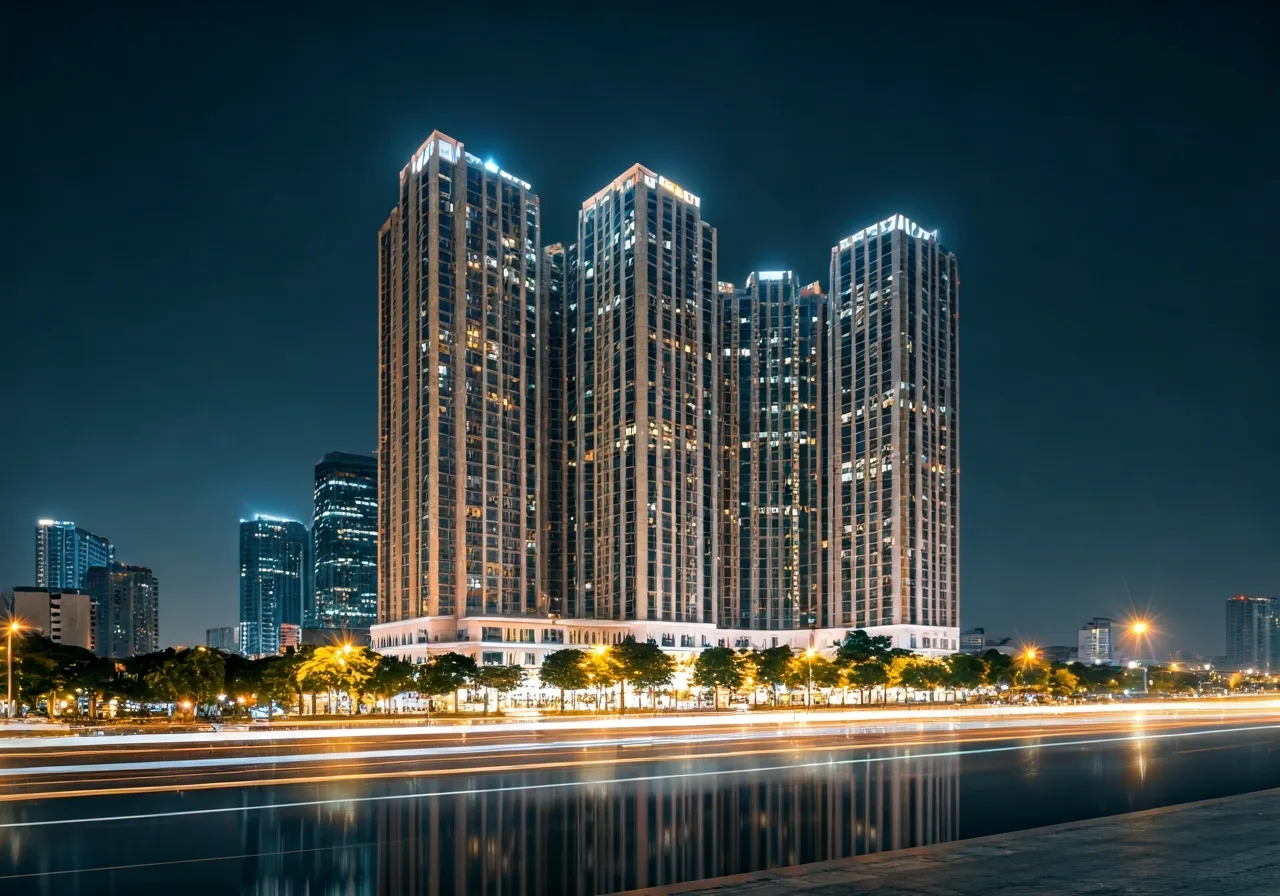 Chung cu Hud3 Tower Quan Ha Dong Ha Noi - canh dem