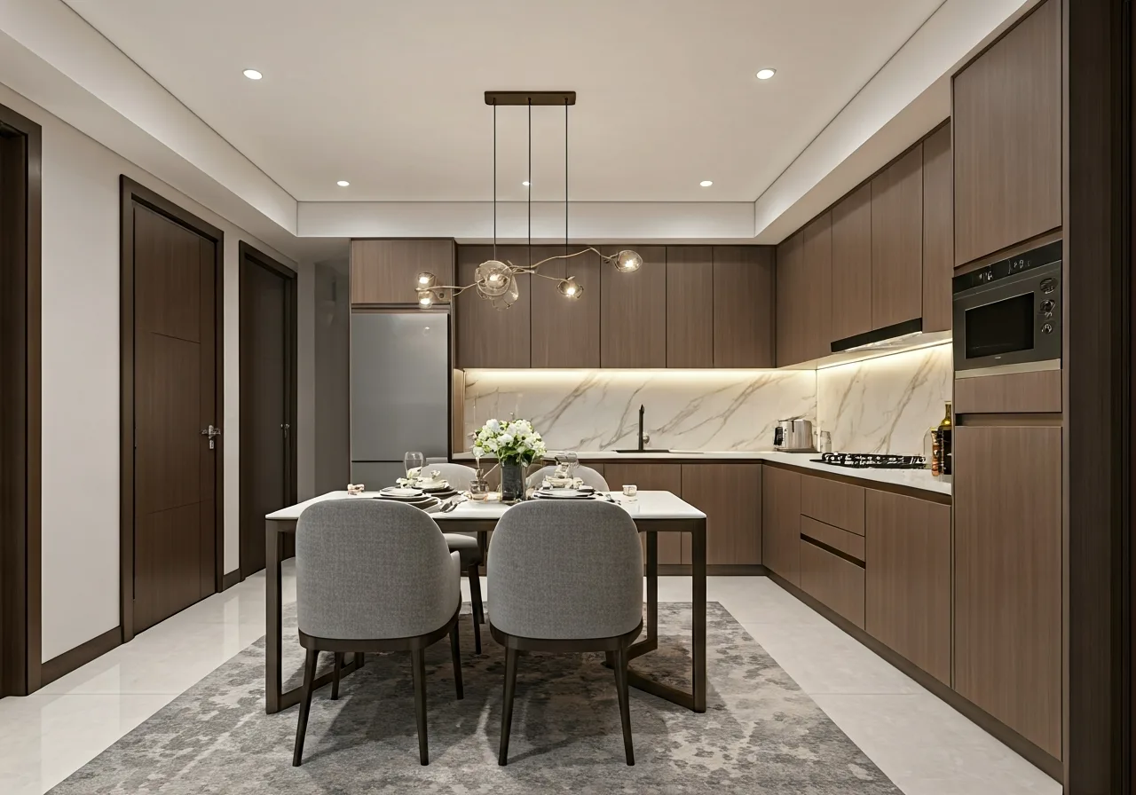Chung cu Lucky House Quan Ha Dong Ha Noi - thiet ke bep