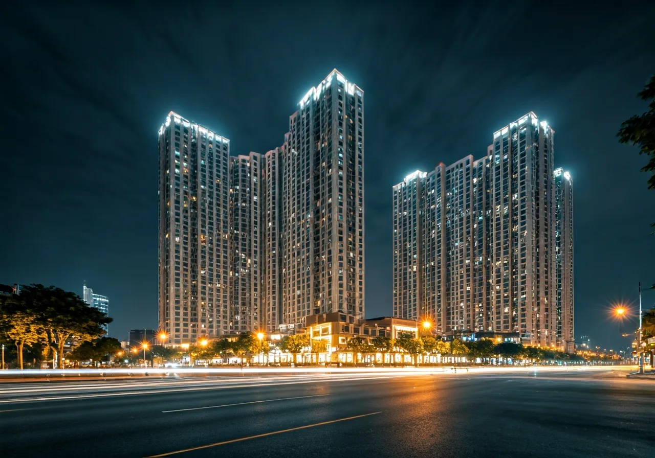 Chung cu Lucky House Quan Ha Dong Ha Noi - canh dem