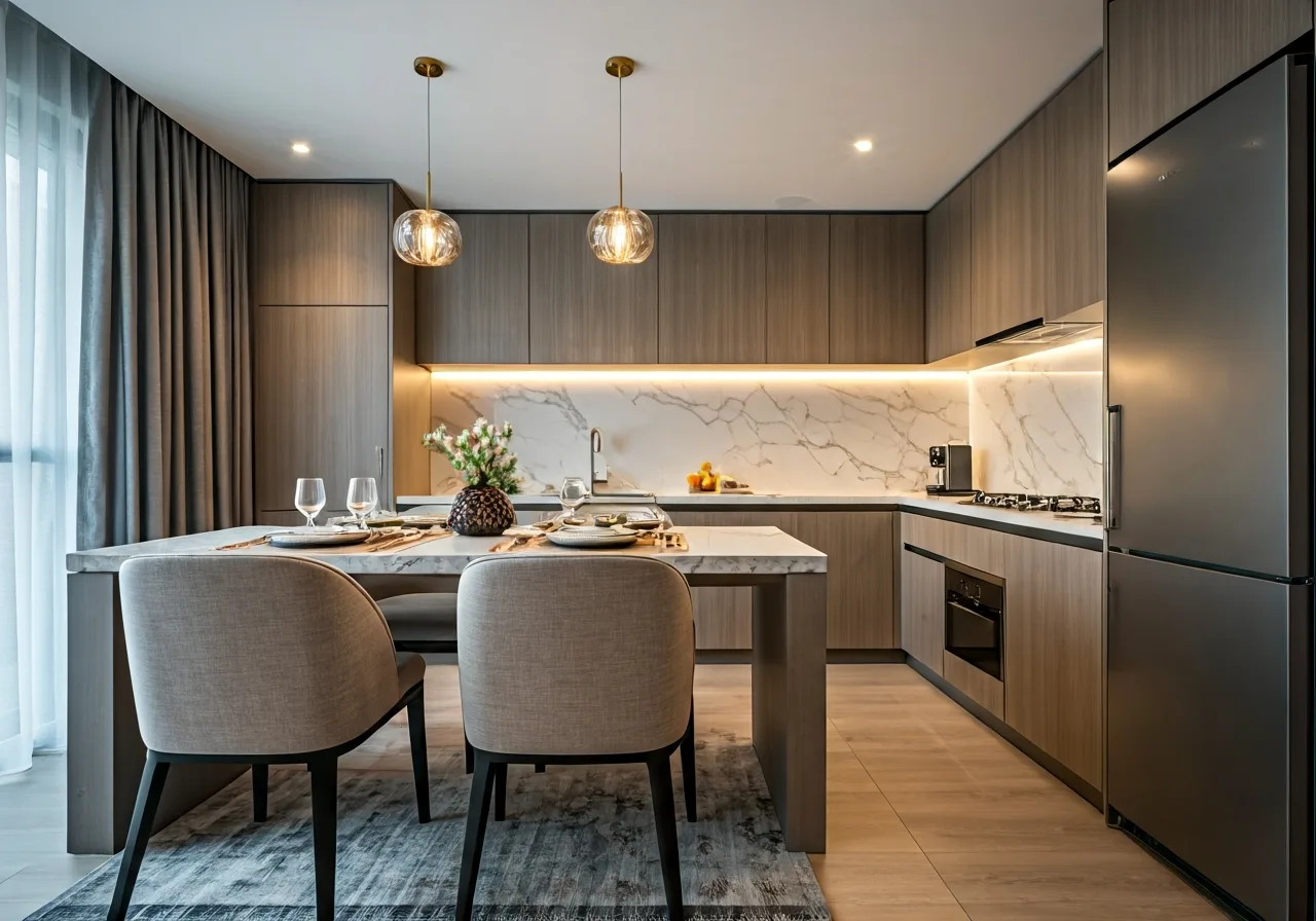 Chung cu Meyhomes Galleria - thiet ke bep
