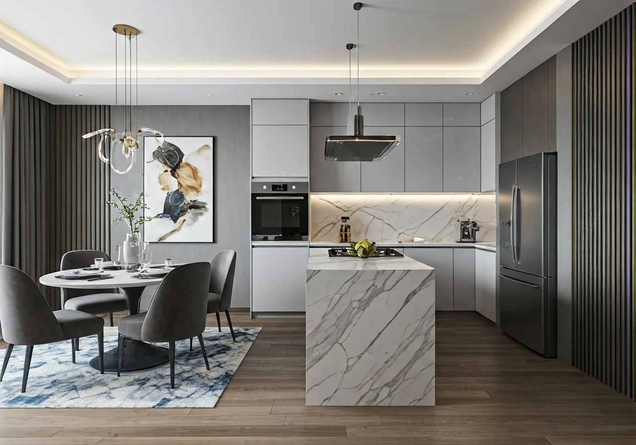 Chung cu New House Xa La - thiet ke bep