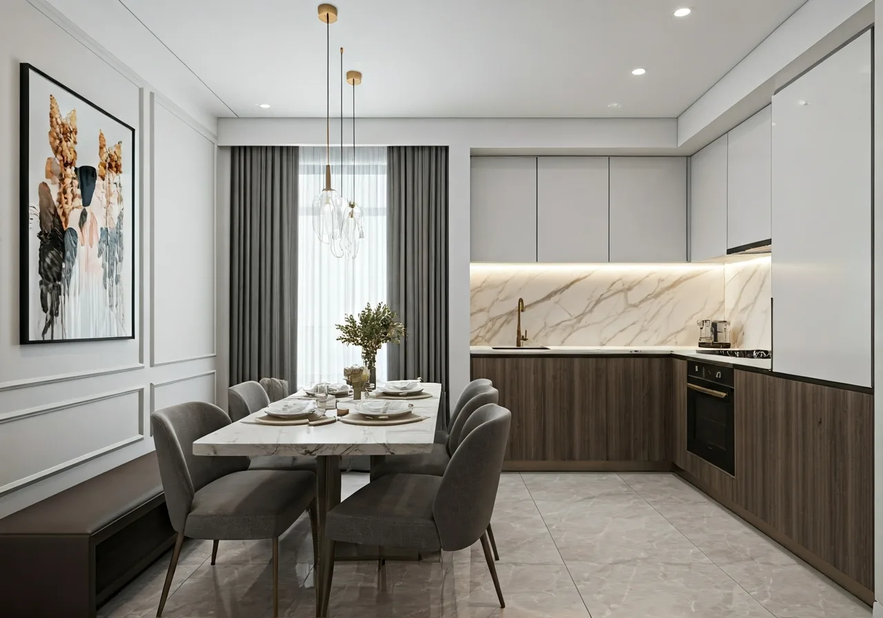 Chung cu Pandora Residence - thiet ke bep