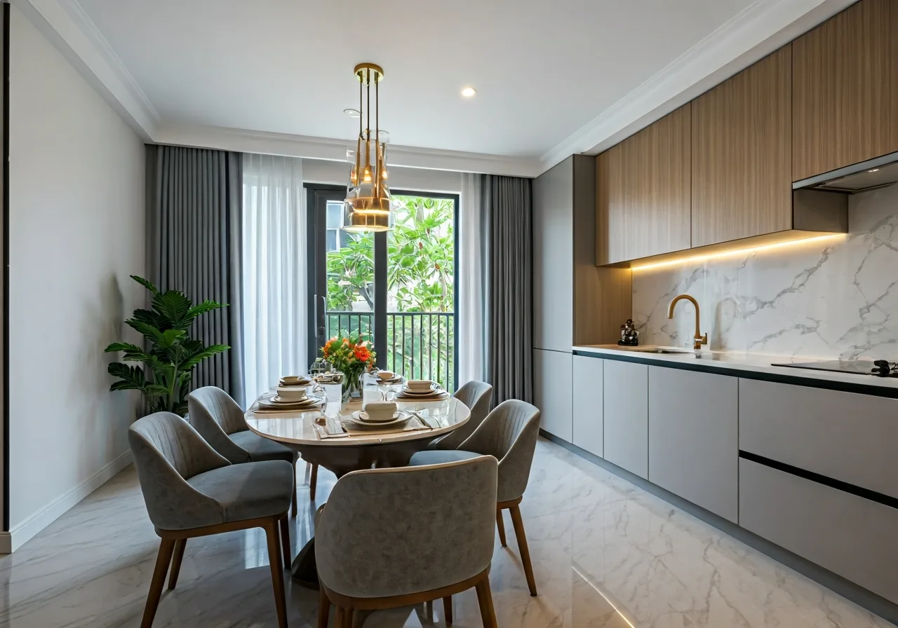 Chung cu Rice City Thuong Thanh - thiet ke bep