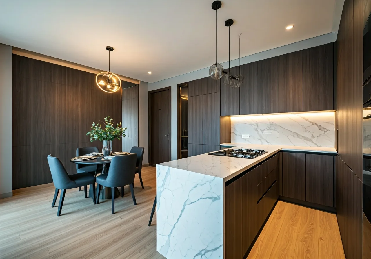 Chung cu Roman Plaza - thiet ke bep