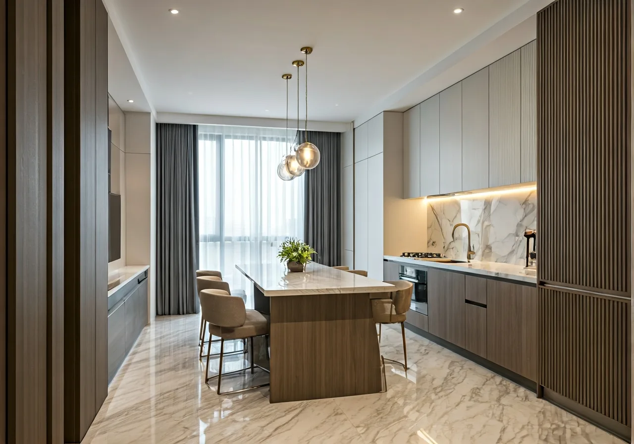 Chung cu Sky Central - thiet ke bep