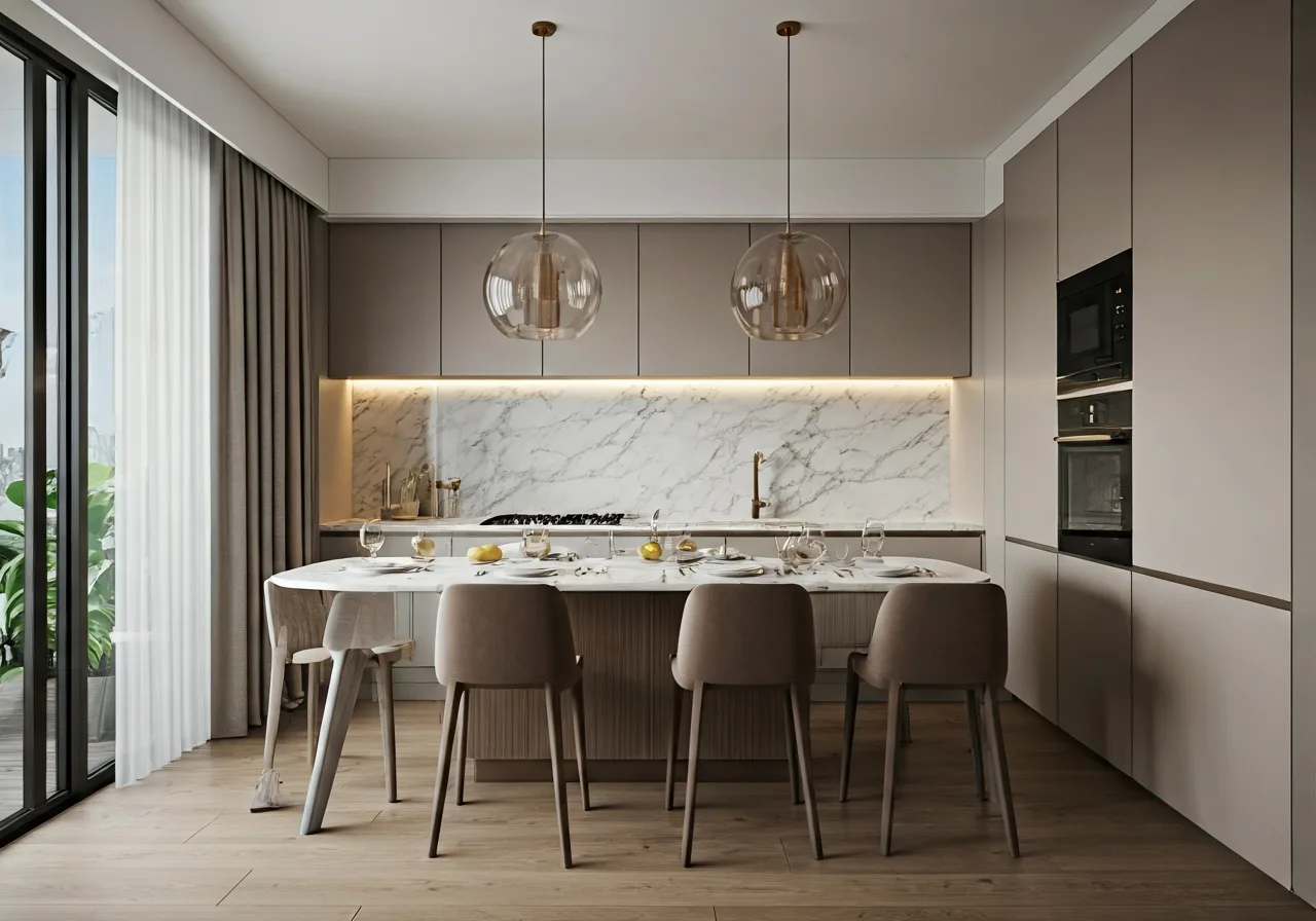 Chung cu Sky Park Residence - thiet ke bep