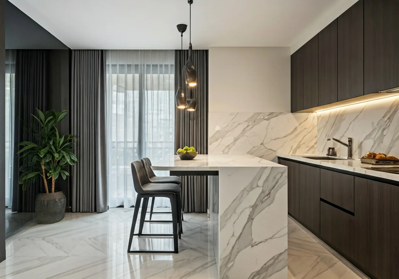 Chung cu Starlake Apartment - thiet ke bep