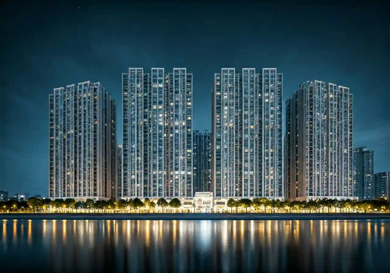 Chung cu Thach Ban Garden City - canh dem