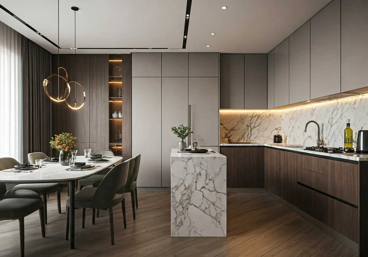Chung cu The One Complex - thiet ke bep