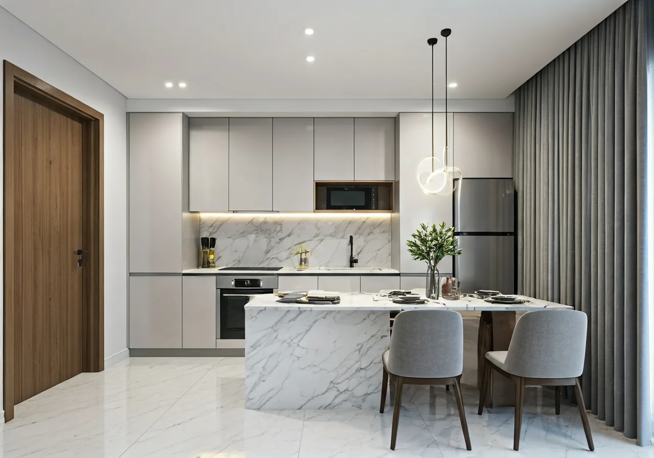 Chung cu Trung Van Residence - thiet ke bep