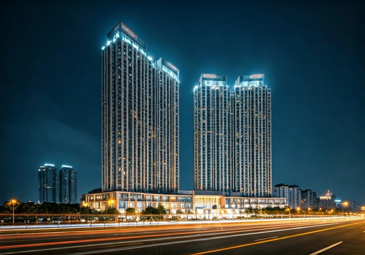 Chung cu Twin Towers Quan Dong Da Ha Noi - canh dem